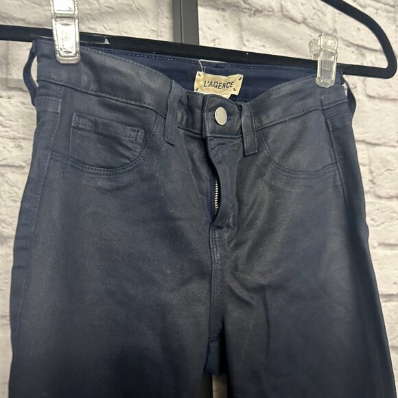 L'AGENCE Black Coated Skinny Jeans - Picture 2 of 4